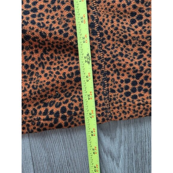 Lands End Womens Soft 2X Leopard Print Fleece Pullover Quarter-Zip Top - Picture 6 of 7